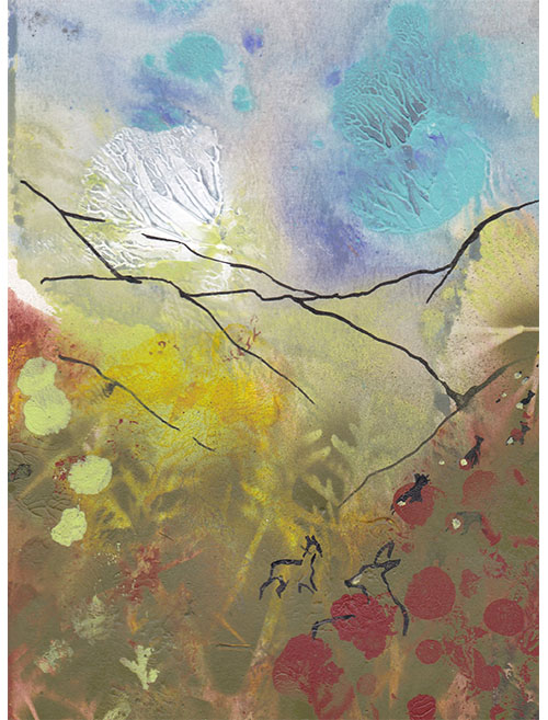 Alenka našla brouka , 33 x 28 cm v rámu s paspartou