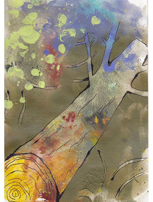 Babiččina káva, 30 x 24 cm v rámu s paspartou