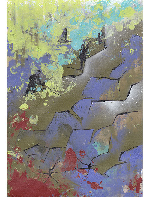 Babiččina káva, 42 x 32 cm v rámu s paspartou