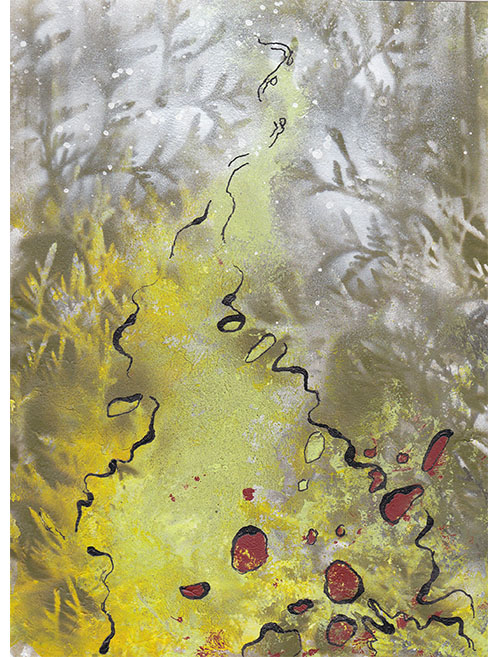 Dívka trhá vlčí mák, 24 x 30 cm v rámu s paspartou